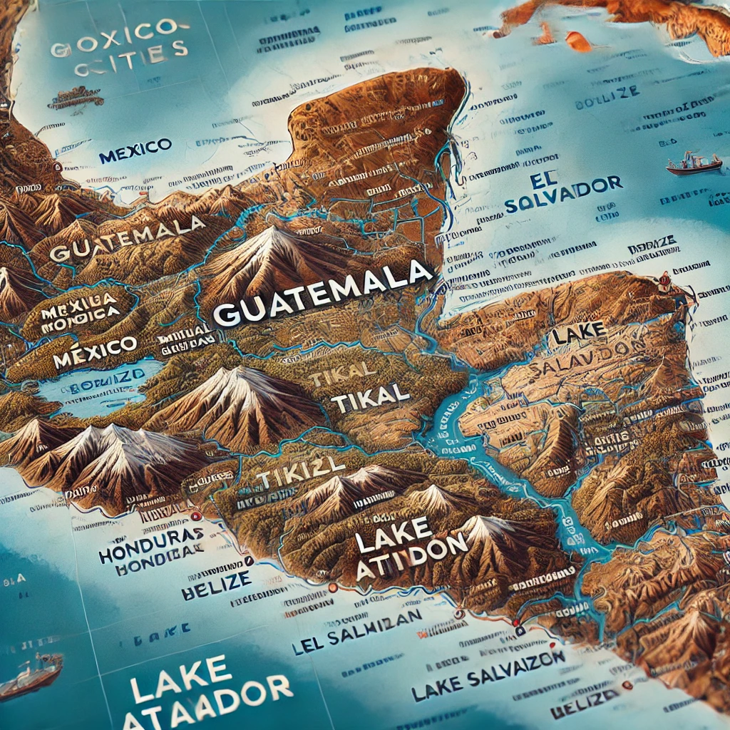 Key Cities and Regions on the map:te9vcjtdaa8= Guatemala